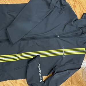 Fischer Black Jacket with Neon Yellow Stripe